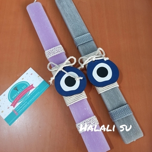 Σετ λαμπάδες για ζευγάρια 2 τμχ evil eye 30 cm - λαμπάδες, σετ, evil eye, ζευγάρια - 2