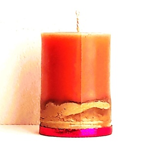 Κερι Διακοσμητικό Επιτραπέζιο με βάση - Upcycling Art - δώρα για άντρες, κεριά, κεριά & κηροπήγια