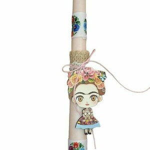 Λαμπάδα Frida Kahlo - λουλούδια, λαμπάδες, για παιδιά, για ενήλικες, για εφήβους