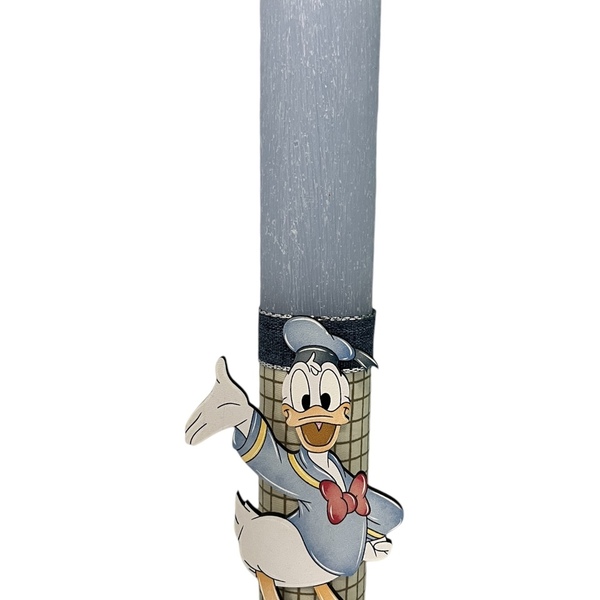 Πασχαλινό σετ λαμπάδες για ζευγάρια «Donald & Daisy» - λαμπάδες, ζευγάρια, ήρωες κινουμένων σχεδίων, με ξύλινο στοιχείο - 2