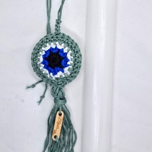 Λαμπάδα 38cm. Με Γούρι αυτοκινήτου Ματάκι διακοσμητικό. Χειροποίητο, πλεκτό.17cm*5cm*3cm. - γυναικεία, λαμπάδες, για ενήλικες, γούρια αυτοκινήτου - 2