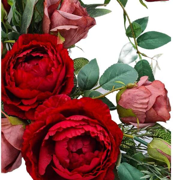 Χειροποίητο στεφανι 35 εκ, με τριαντάφυλλα - στεφάνια, λουλούδια, για ενήλικες - 2