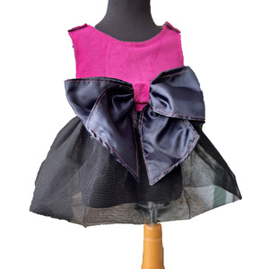 Χειροποίητο επίσημο φόρεμα φούξια με μαύρη tutu - κορίτσι, 6-9 μηνών, βρεφικά ρούχα