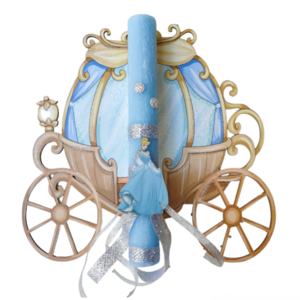 Σιελ λαμπάδα με Σταχτοπούτα και διακοσμητικό τοίχου άμαξα - κορίτσι, λαμπάδες, σετ, πριγκίπισσες