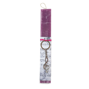 Ροζ αρωματική λαμπάδα με μπρελόκ κλειδί του σολ για μουσικό - κορίτσι, λαμπάδες, για ενήλικες, για εφήβους - 2