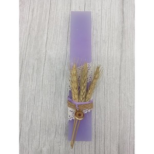 Λαμπάδα με κρεμαστό πλεξιγκλας με μωβ κερί 22 cm - λαμπάδες, για ενήλικες, για εφήβους - 2