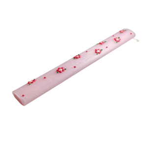 Λαμπάδα “Pink Flowers” (ζωγραφισμένη στο χέρι) - λουλούδια, λαμπάδες, για παιδιά, για ενήλικες, για εφήβους