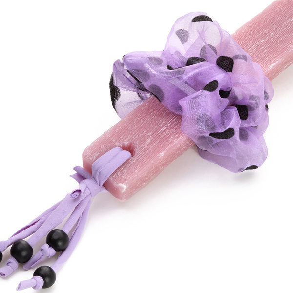 Αρωματική λαμπάδα με δώρο μοβ λαστιχάκι μαλλιών - κορίτσι, λαμπάδες, για ενήλικες, πρώτο Πάσχα, για εφήβους