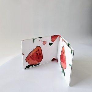 Eco-friendly πορτοφόλι τσέπης φράουλες/ Paper Wallet strawberries - χαρτί, πορτοφόλια, δώρο γεννεθλίων - 3