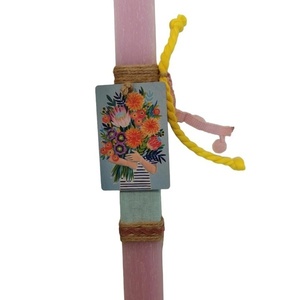 Λαμπάδα αρωματική ξυστή στρογγυλή 25cm "flower girl" - λουλούδια, λαμπάδες, για παιδιά, για ενήλικες, για εφήβους