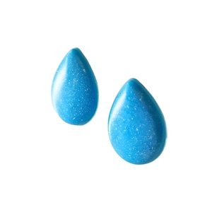 ''Resin drop'''' καρφωτά σκουλαρίκια σε γαλάζιο χρώμα από υγρό γυαλί. - γυαλί, δάκρυ, μικρά, ατσάλι, φθηνά