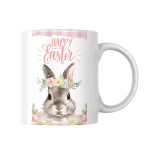 ΚΟΥΠΑ ΚΕΡΑΜΙΚΗ ΛΕΥΚΗ, HAPPY EASTER ΠΡΟΣΩΠΟΠΟΙΗΜΕΝΗ, 325ML-11oz | ΣΧ.74 - νονοί, για εφήβους, πασχαλινά δώρα, προσωποποιημένα