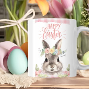 ΚΟΥΠΑ ΚΕΡΑΜΙΚΗ ΛΕΥΚΗ, HAPPY EASTER ΠΡΟΣΩΠΟΠΟΙΗΜΕΝΗ, 325ML-11oz | ΣΧ.74 - νονοί, για εφήβους, πασχαλινά δώρα, προσωποποιημένα - 2