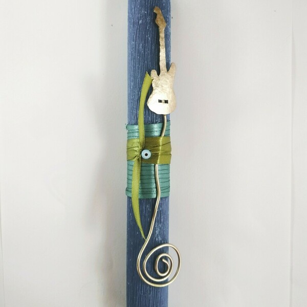 Λαμπάδα αρωματική μπλε με σελιδοδείκτη ηλεκτρική κιθάρα - αγόρι, λαμπάδες, για εφήβους - 2