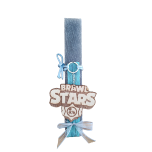Χειροποίητη λαμπάδα αρωματική με ξύλινο στοιχείο ( BRAWL STARS) μπρελόκ. - αγόρι, λαμπάδες, για παιδιά, για εφήβους, ήρωες κινουμένων σχεδίων