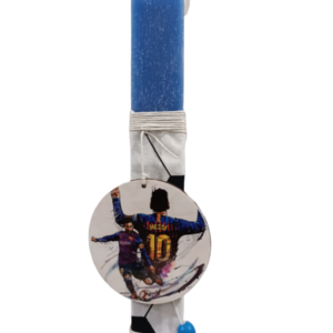 Χειροποίητη αρωματική λαμπάδα "Messi" με ξύλινο στοιχείο - αγόρι, λαμπάδες, για παιδιά, για εφήβους, σπορ και ομάδες - 2