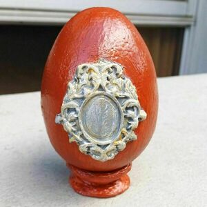Διακοσμητικό πασχαλινό αυγό, διακοσμημένο με πηλό. - vintage, πηλός, πασχαλινά αυγά διακοσμητικά - 4