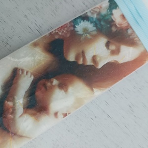 Αρωματική λαμπάδα με σαγρέ υφή decoupage μαμά γιος!! - κορίτσι, λαμπάδες, για ενήλικες, προσωποποιημένα - 4