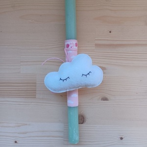 Λαμπάδα με συννεφάκι 2 - κορίτσι, λαμπάδες, νονά, πάσχα, δώρο για πάσχα