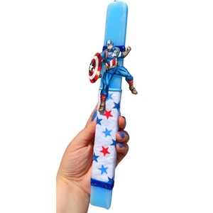Χειροποίητη αρωματική λαμπάδα 30cm με θέμα τον Captain America Avengers - αγόρι, λαμπάδες, για παιδιά, ήρωες κινουμένων σχεδίων, παιχνιδολαμπάδες
