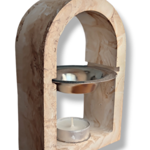 Καυστήρας για αιθέρια έλαια/Wax Melts σε Marble καφέ εφέ από οικολογική ρητίνη / Jesmonite - κερί, αρωματικά χώρου