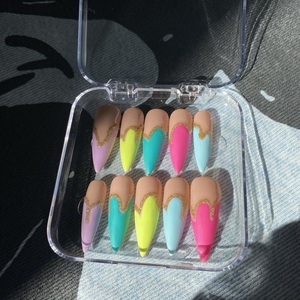 RTS Press On Nails - Easter Fun Size Medium Long Stiletto RTS08 - 3