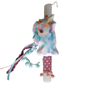 Λαμπάδα ,μονόκερος,30 εκ,με όνομα,unicorn - κορίτσι, λαμπάδες, μονόκερος, για παιδιά