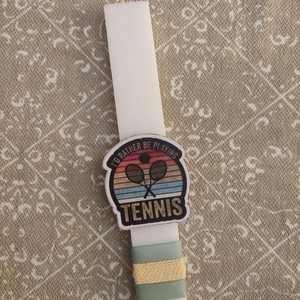 Λευκή Λαμπάδα 25cm Tennis - λαμπάδες, για παιδιά, για ενήλικες, για εφήβους, σπορ και ομάδες - 2