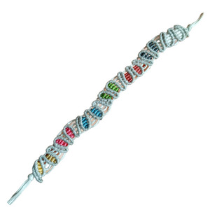 Rabbit ears Multi colour chain Βραχιόλι13cm+9cm επέκταση από κάθε μεριά macrame fifirixtra - μακραμέ, κορδόνια, πάσχα, χεριού