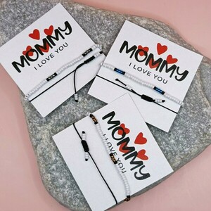 Βραχιολάκι minimal ΜΑΜΑ. 1+1 δώρο - χάντρες, μαμά, μαμά και κόρη, αυξομειούμενα, ημέρα της μητέρας - 2