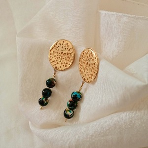 Γυναικεία χειροποίητα κρεμαστά σκουλαρίκια πολύχρωμα για τρυπημένα αυτιά με ημιπολύτιμες πέτρες χαολίτη - ημιπολύτιμες πέτρες, χειροποίητα, καρφάκι - 4