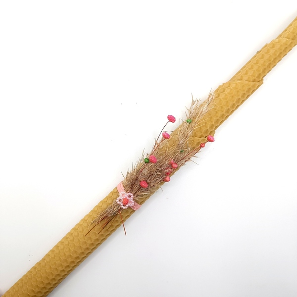 Πασχαλινή λαμπάδα κηρήθρα pink flowers - κορίτσι, λουλούδια, λαμπάδες, για ενήλικες, για εφήβους - 3