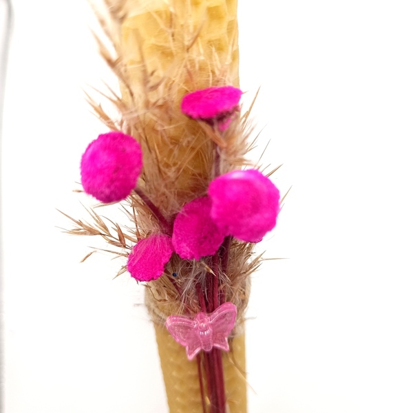 Πασχαλινή λαμπάδα κηρήθρα φούξια λουλούδια - κορίτσι, λουλούδια, λαμπάδες, για ενήλικες, για εφήβους - 2