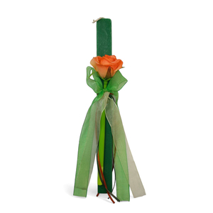 Λαμπάδα με στυλό τριαντάφυλλο - πράσινη αρωματική 34εκ. - κορίτσι, λουλούδια, λαμπάδες, για ενήλικες, για εφήβους - 4