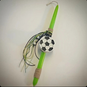Πράσινη λαμπάδα "γιο-γιο" ποδόσφαιρο! - αγόρι, λαμπάδες, για παιδιά, σπορ και ομάδες, παιχνιδολαμπάδες - 2