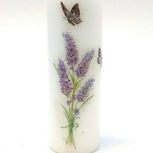 Διακοσμητικό κερί με σχέδιο λεβάντα 15x5x5 - λουλούδια, σετ, διακοσμητικά, κεριά - 2
