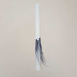 Πασχαλινή Λευκή Αρωματική Λαμπάδα Boho με φτερά 29cm - κορίτσι, λαμπάδες, για παιδιά, για ενήλικες, για εφήβους - 5