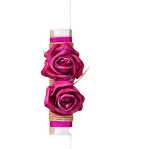 Λαμπάδα λευκή με τριαντάφυλλα - κορίτσι, λουλούδια, λαμπάδες, για ενήλικες, για εφήβους - 3