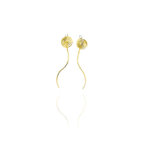 Σκουλαρίκια Ear Jackets Ορείχαλκος Σπιράλ Μικρά - ορείχαλκος, all day, minimal, μικρά, γάντζος
