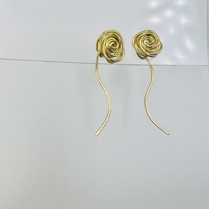 Σκουλαρίκια Ear Jackets Rose Ορείχαλκος Μικρά - ορείχαλκος, τριαντάφυλλο, all day, μικρά, γάντζος - 3
