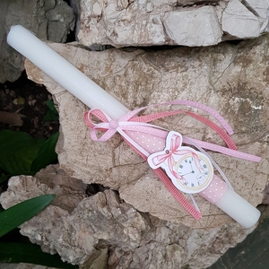 Πασχαλινή Λευκή Αρωματική Λαμπάδα Ρολόι 29cm - κορίτσι, λαμπάδες, για παιδιά, για εφήβους, για μωρά