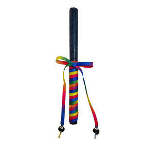 KDK - GLAMπάδα ~RAINBOW SHOELACES~ Στρογγυλή, μαύρη 29x2cm, με ένα ζευγάρι πολύχρωμα, PRIDE κορδόνια - λαμπάδες, για ενήλικες, για εφήβους