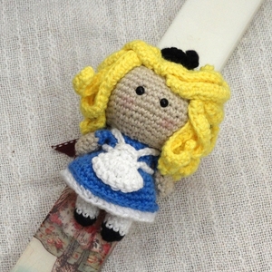 Alice Crochet Brooch - Λαμπάδα με λαμπαδόκουτο - κορίτσι, λαμπάδες, για παιδιά, για ενήλικες, για εφήβους - 4