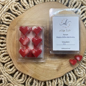 Wax bar box καρδιά με άρωμα μαρμελάδα φράουλα - αρωματικά κεριά, soy wax