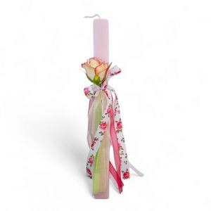 Λαμπάδα ροζ με στυλό τριαντάφυλλο για νέα κοπέλα - κορίτσι, λουλούδια, λαμπάδες, για ενήλικες, για εφήβους - 5