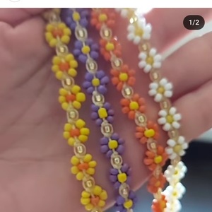 Τζόκερ με χάντρες σε σχήμα μαργαριτας - χάντρες, λουλούδι, seed beads - 3
