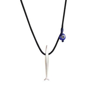 Ανδρικό μενταγιόν Fish minimal silver - κορδόνια, ματάκια, δώρα για άντρες - 2
