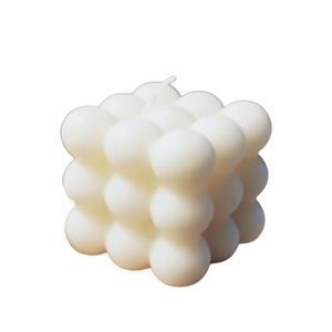 Άρωματικο κερί σογιας σε σχήμα κύβου bubble λευκο, 165gr - αρωματικά κεριά - 3
