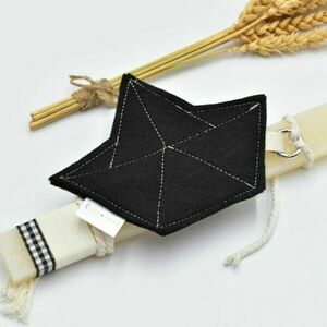 Πασχαλινή λαμπάδα με χειροποίητο καράβι origami μπρελόκ μαύρο - αγόρι, λαμπάδες, για ενήλικες, για εφήβους - 2