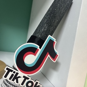 Πασχαλινή λαμπάδα unisex «Tik Tok» - λαμπάδες, unisex, με ξύλινο στοιχείο - 2